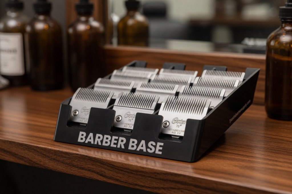 Barber Base on a barber back bar